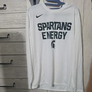 Nike White Spartans Energy Long Sleeve Shirt